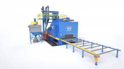 Дробеметная установка проходного типа с рольгангом для очистки металлопроката SPK D 15.6.11-R Дробеметная установка проходного типа с рольгангом для очистки металлопроката SPK D 15.6.11-R