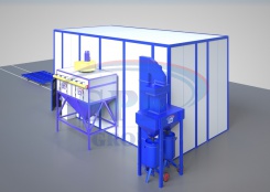 Дробеструйная камера тупикового типа SPK-7.4.4 для металлоконструкций