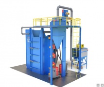 Дробеметная установка тупикового типа с подвесной системой 