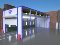 Окрасочно-сушильная камера тупикового типа SPK-13.6.4 для металлоконструкций 