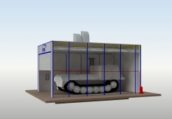 Окрасочно-сушильная камера тупикового типа SPK-10.6.5 для военной техники