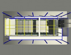 Окрасочно-сушильная камера тупикового типа уличного исполнения SPK-15.5.5 с дополнительным техническим помещением