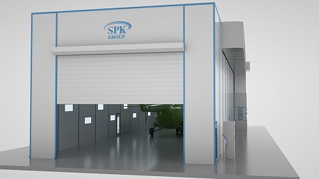 Окрасочно-сушильная камера тупикового типа SPK - 30.10.7 для вертолетов