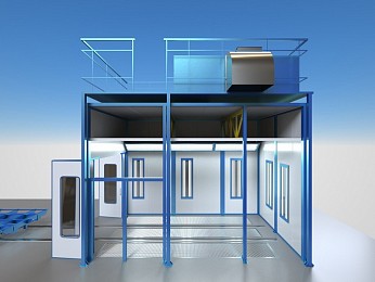 Окрасочно-сушильная камера тупикового типа SPK-5.3.3 для металлоконструкций