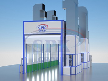 Окрасочно-сушильная камера проходного типа SPK-18.5.5 для нефтегазового оборудования
