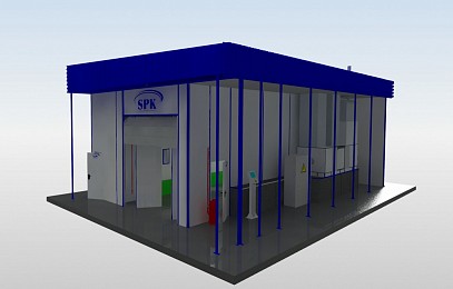 Окрасочно-сушильная камера тупикового типа уличного исполнения