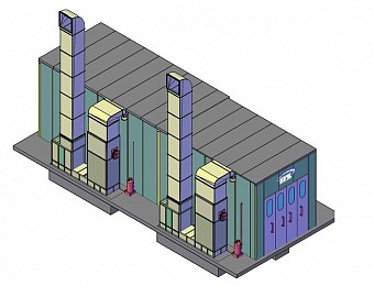 Окрасочно-сушильный комплекс проходного типа SPK-15.4.5 для деталей вертолетов 