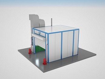 Проходная покрасочно-сушильная камера для деталей уборочной техники SPK-5.3.3 