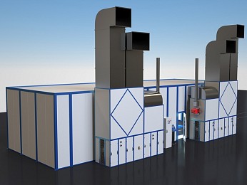 Окрасочно-сушильная камера тупикового типа SPK 17.6.3 для металлоконструкций