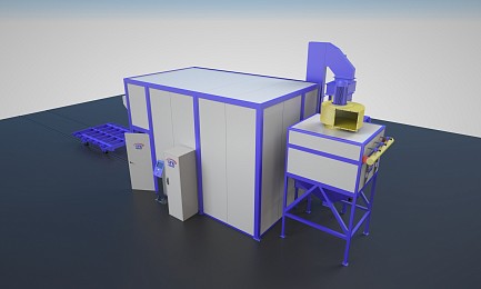 Обитаемая камера дробеструйной обработки внутреннего исполнения SPK-5.3.3 для завода транспортного электрооборудования 