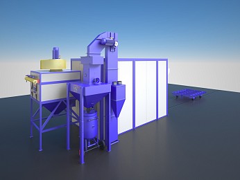 Обитаемая камера дробеструйной обработки внутреннего исполнения SPK-5.3.3 для завода транспортного электрооборудования 