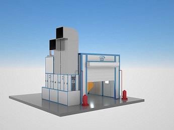 Проходная покрасочно-сушильная камера для деталей уборочной техники SPK-5.3.3 