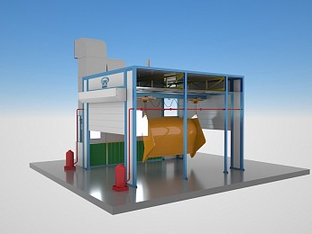 Проходная покрасочно-сушильная камера для деталей уборочной техники SPK-5.3.3 