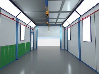 Проходная покрасочно-сушильная камера для деталей уборочной техники SPK-5.3.3 