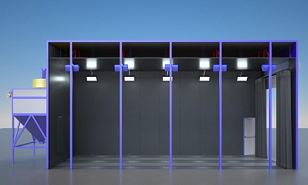 Обитаемая дробеструйная камера тупикового типа SPK-10.5.5