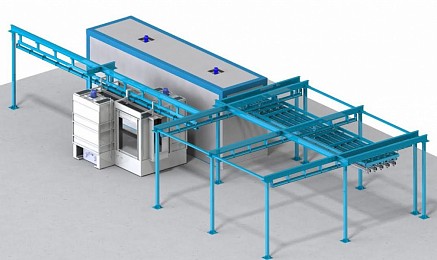 Линия порошковой окраски деталей SPK – 17.5х5.4х4.9