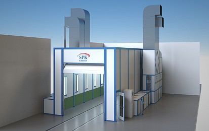 Окрасочно-сушильная камера тупикового типа для полуприцепов SPK-13.5.5 