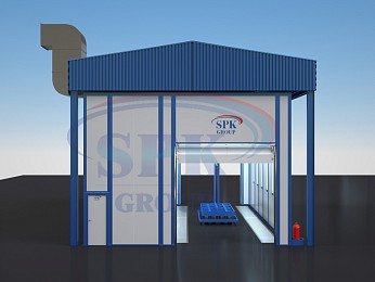Окрасочно-сушильная камера проходного типа SPK-15.5.5 для металлоконструкций