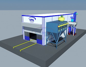 Дробеструйная камера внутреннего исполнения проходного типа SPK-13.4.4 для сельскохозяйственной техники Дробеструйная камера внутреннего исполнения проходного типа SPK-13.4.4 для сельскохозяйственной техники