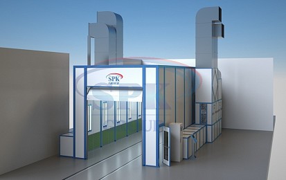 Окрасочно-сушильная камера тупикового типа SPK-13.5.5  для сельскохозяйственной техники