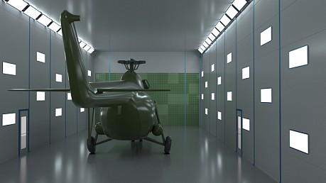 Окрасочно-сушильная камера тупикового типа SPK - 30.10.7 для вертолетов