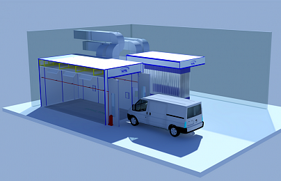 Окрасочно-сушильная камера тупикового типа SPK-8.4.4 
