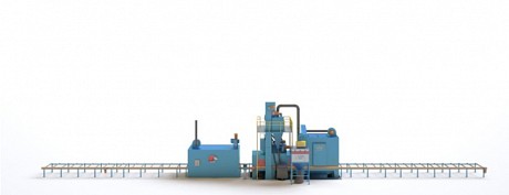 Проходная дробеметная установка  с рольгангом для очистки сварных металлоконструкций SPK DMK 15.8.11-R