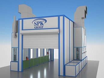 Окрасочно-сушильная камера проходного типа SPK-9.5.5 для металлоконструкций Окрасочно-сушильная камера проходного типа SPK-9.5.5 для металлоконструкций