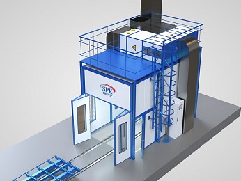Окрасочно-сушильная камера тупикового типа SPK-5.3.3 для металлоконструкций