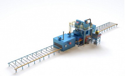 Дробеметная установка проходного типа с рольгангом для очистки металлопроката SPK D 20.6.11-R 