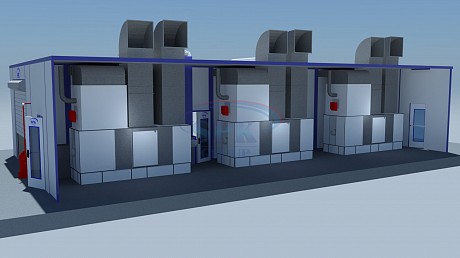 Комплекс подготовки и окраски поверхности проходного типа SPK-24.4.4 для вагонов метрополитена