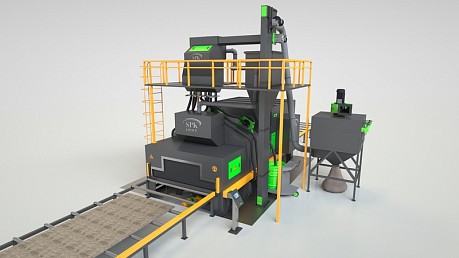 Дробеметная установка проходного типа с рольгангом для очистки сортового проката SPK D – R серии PROFI LINE