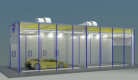 Проходная окрасочно-сушильная камера для автомобиля  SPK-16.5.4