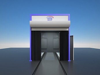 Обитаемая камера дробеструйной обработки внутреннего исполнения SPK-5.3.3 для завода транспортного электрооборудования 