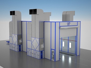 Окрасочно-сушильная камера проходного типа SPK-16.7.6 