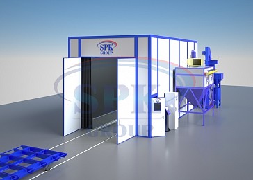 Дробеструйная камера тупикового типа SPK-7.4.4 для металлоконструкций
