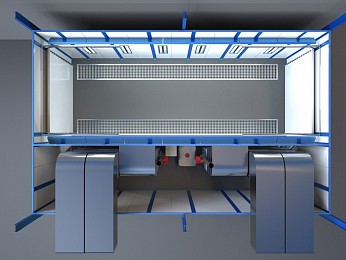 Окрасочно-сушильная камера проходного типа внутреннего исполнения SPK-13/5/4