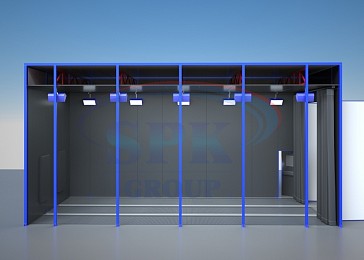 Дробеструйная камера тупикового типа SPK-7.4.4 для металлоконструкций