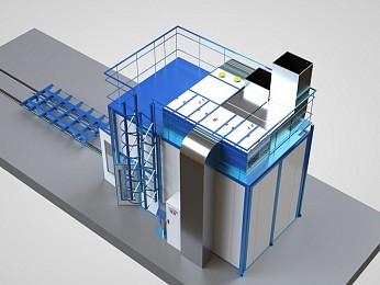 Окрасочно-сушильная камера тупикового типа SPK-5.3.3 для металлоконструкций
