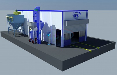 Дробеструйная камера внутреннего исполнения проходного типа SPK-13.4.4 для сельскохозяйственной техники Дробеструйная камера внутреннего исполнения проходного типа SPK-13.4.4 для сельскохозяйственной техники