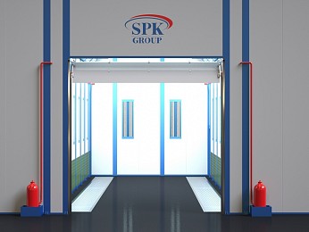 Окрасочно-сушильная камера тупикового типа уличного исполнения SPK-15.5.5 для автомобилей