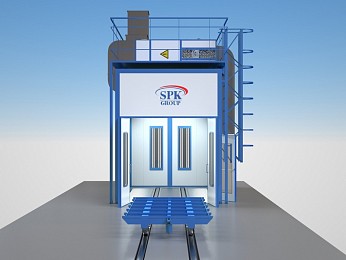 Окрасочно-сушильная камера тупикового типа SPK-5.3.3 для металлоконструкций