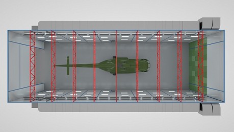 Окрасочно-сушильная камера тупикового типа SPK - 30.10.7 для вертолетов