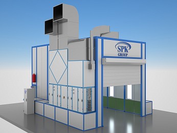 Окрасочно-сушильная камера проходного типа SPK-9.5.5 для металлоконструкций Окрасочно-сушильная камера проходного типа SPK-9.5.5 для металлоконструкций