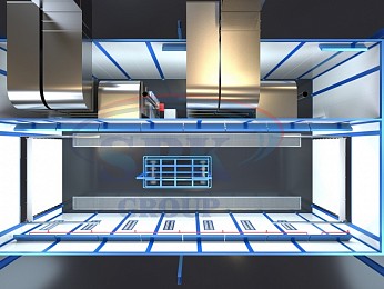 Окрасочно-сушильная камера проходного типа SPK-15.5.5 для металлоконструкций