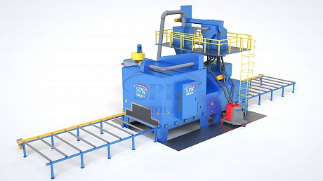 Проходная дробеметная установка с рольгангом для очистки металлопроката SPK D 33.8.11 - R