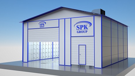 Камера проверки герметичности кабин и фургонов методом дождевания SPK ‐ R 12.6.5 уличного исполнения  